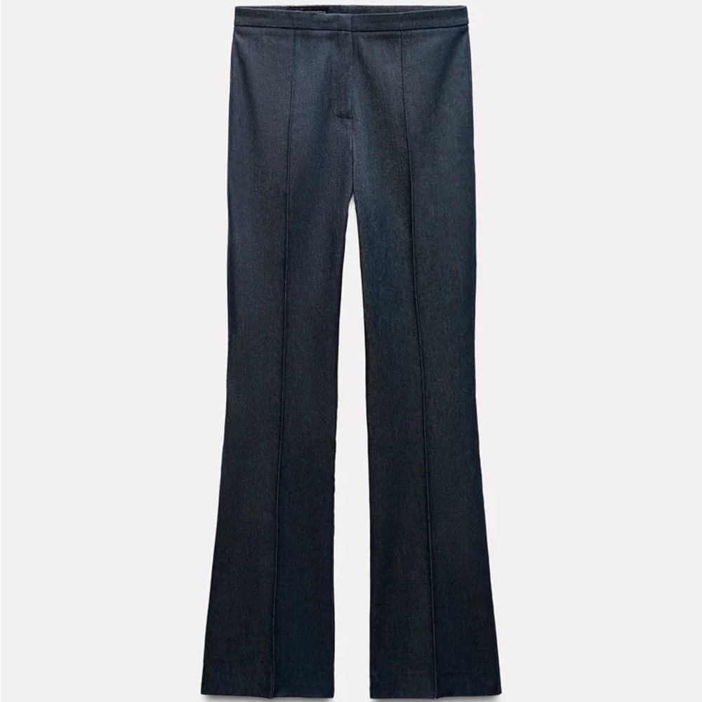 Zara Flare-Leg Denim Look Trousers NWT XS